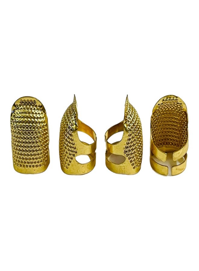 Moira Pack of 4 Adjustable Metal Finger Protector Thimble for Sewing Embroidery Needlework (Bronze) - Image 4